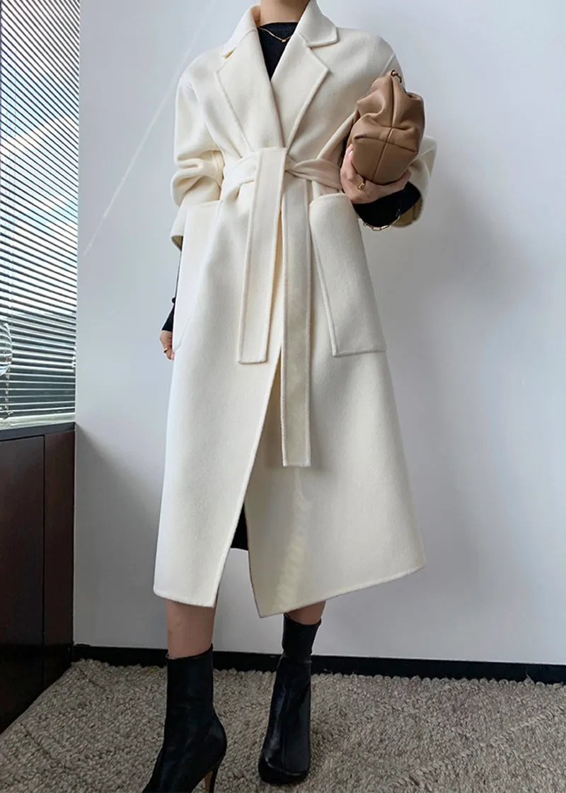 Imogen Beled Double Face Wool Long Wrap Coat