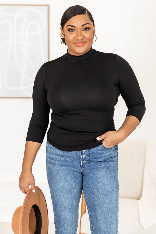 In My Thoughts Black Turtleneck Blouse FINAL SALE