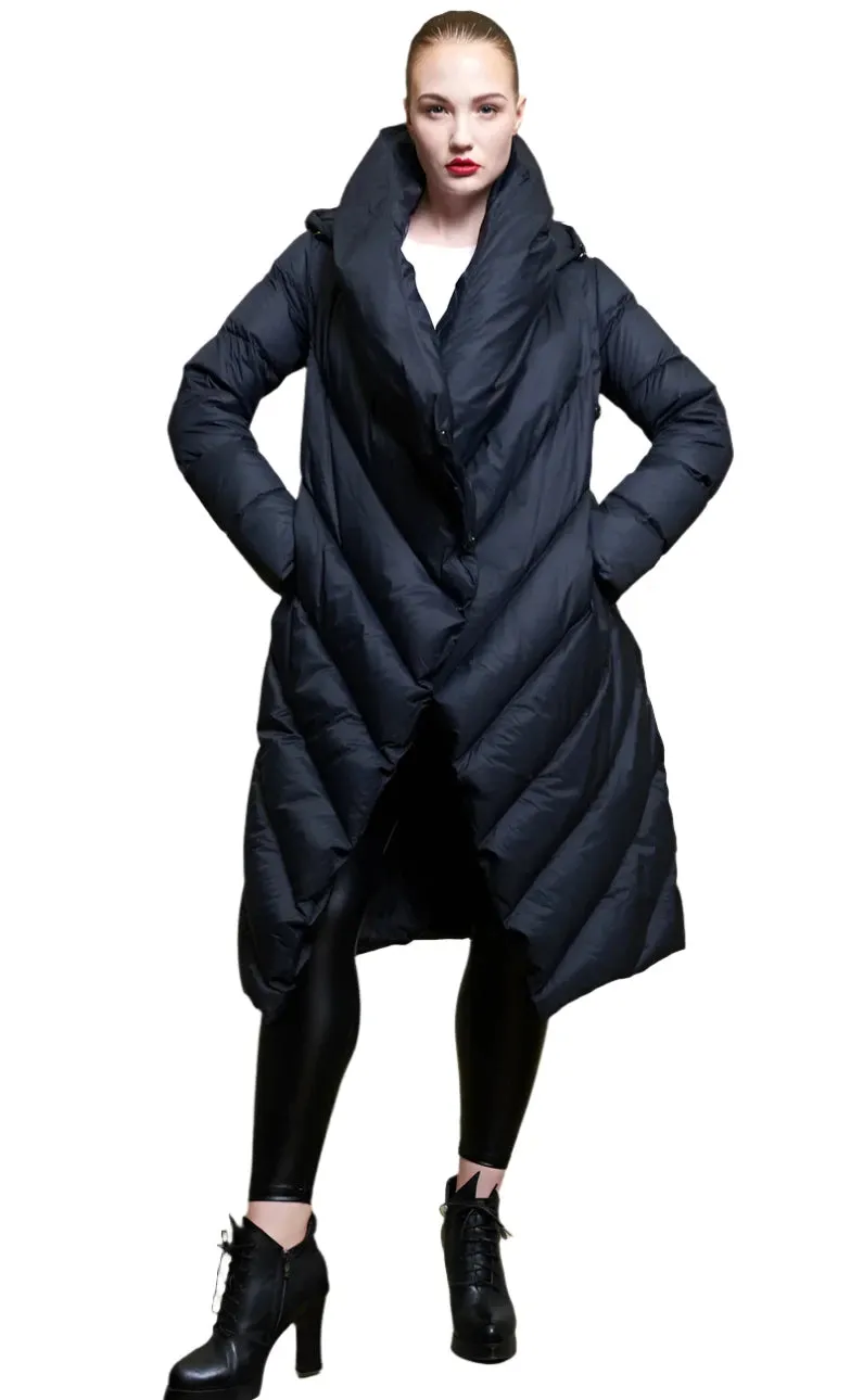 Irregular  Ribbed Wrap Coat