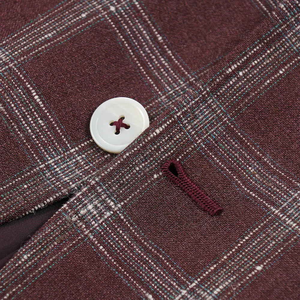 Isaia Burgundy Wool-Silk-Linen Sport Coat