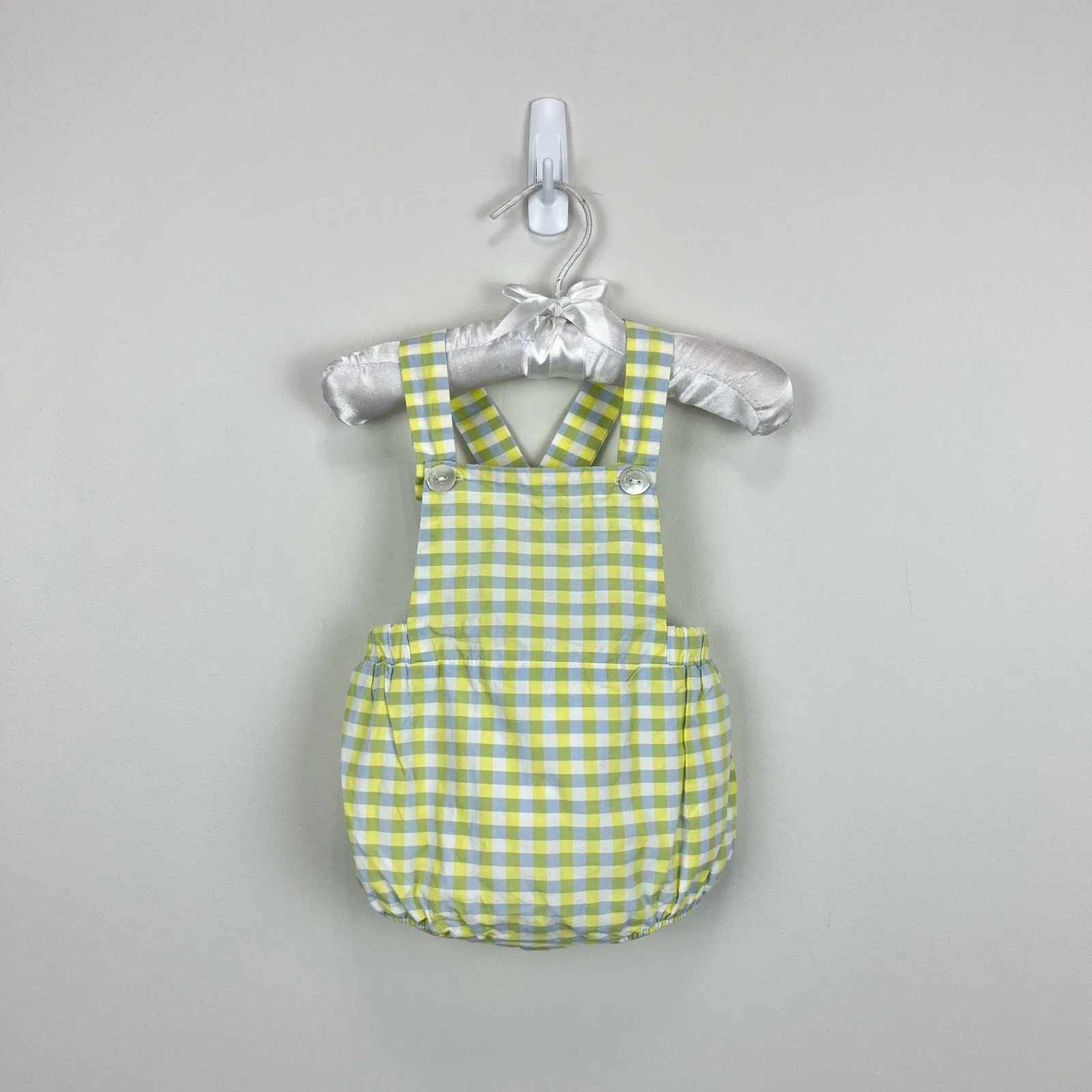 Jacadi Paris Plaid Sun Suit Romper 6 Months