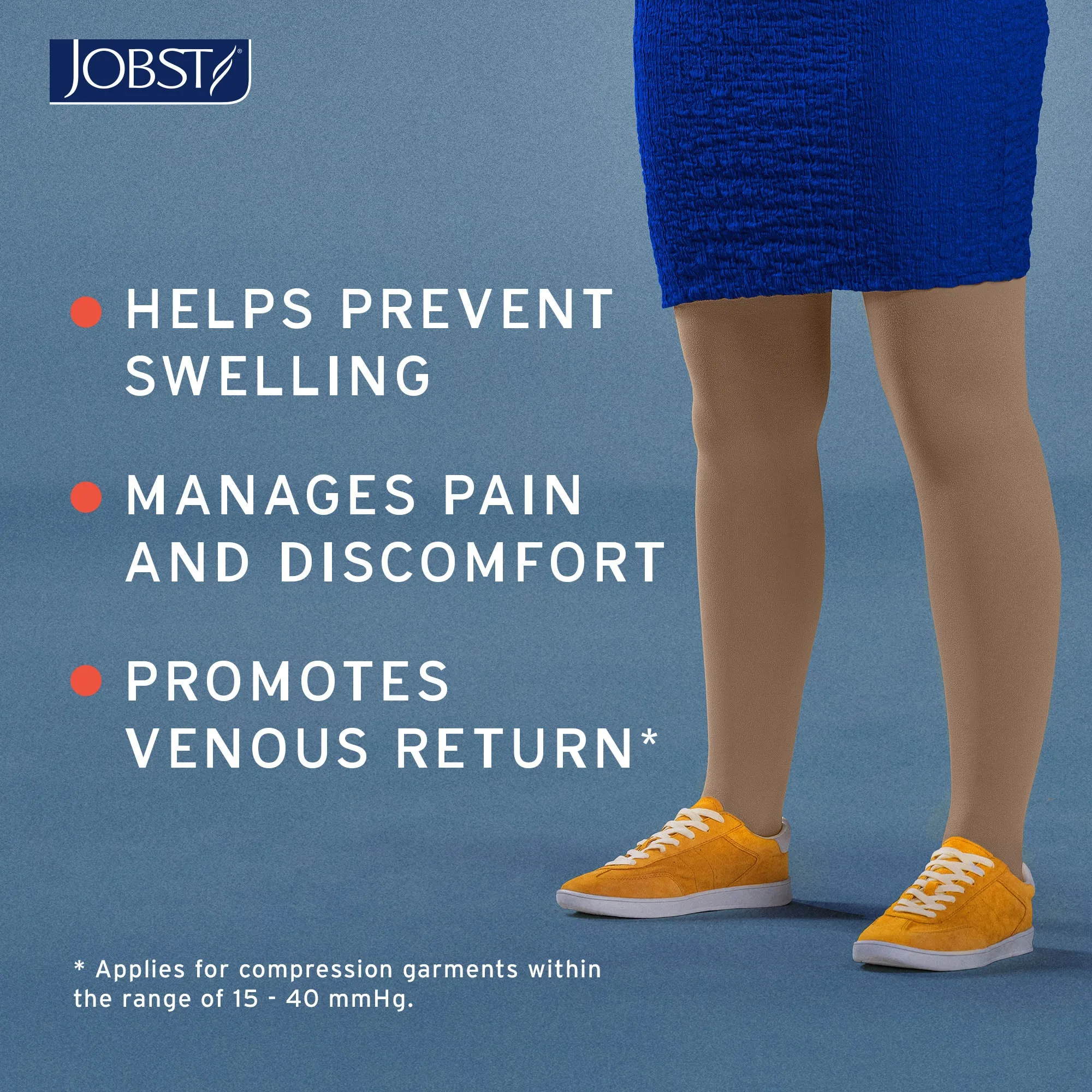 JOBST Relief 15-20 mmHg Compression Stockings, Thigh High Silicone Band, Open Toe