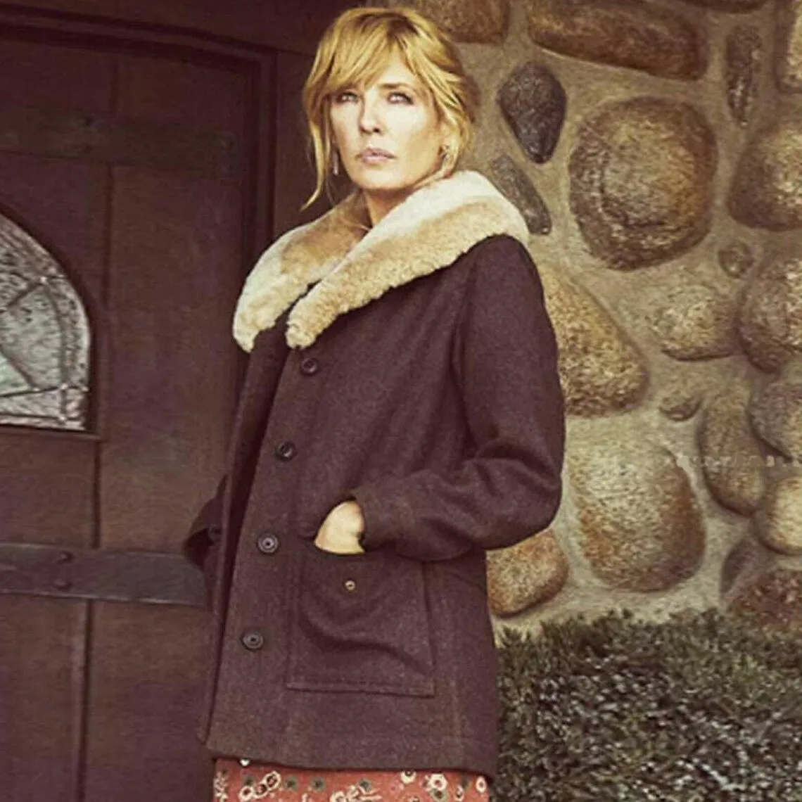 Kelly Reilly Yellowstone Beth Dutton Wool Coat