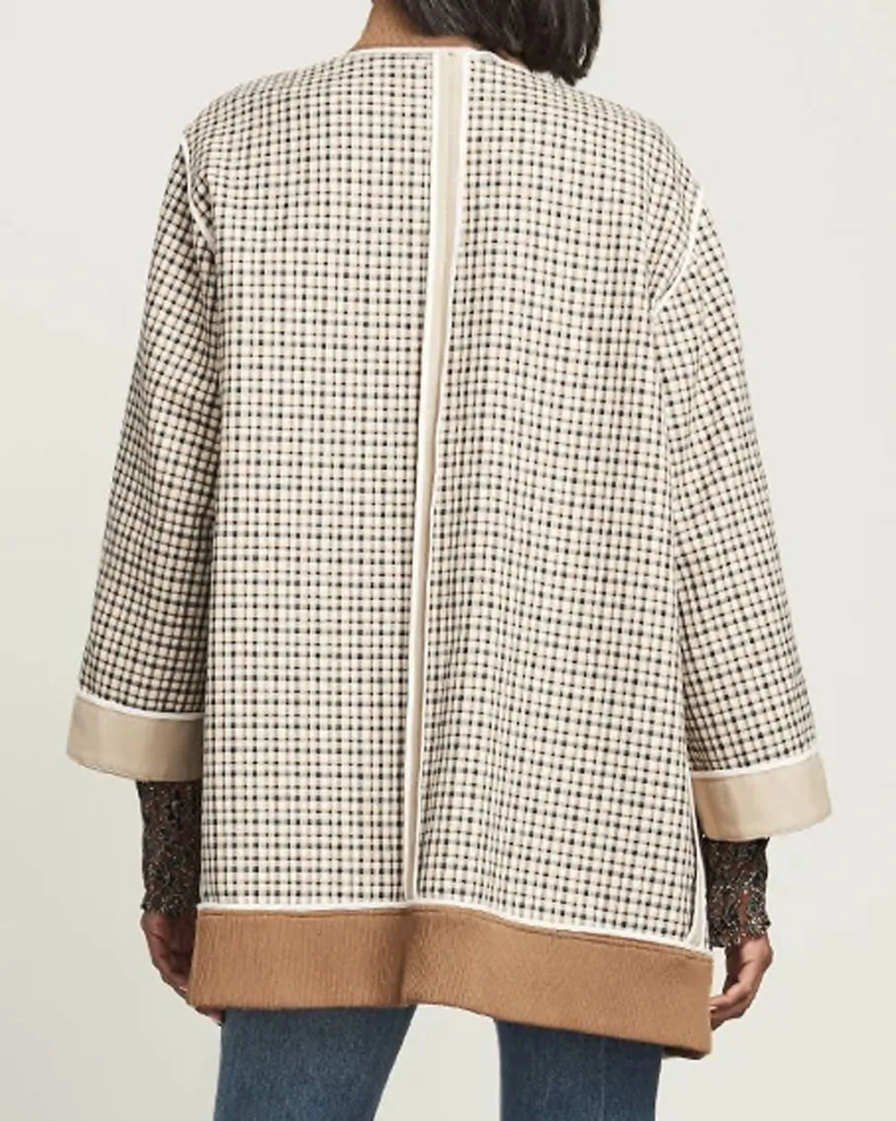 Khaki Check Reversible Balan Coat