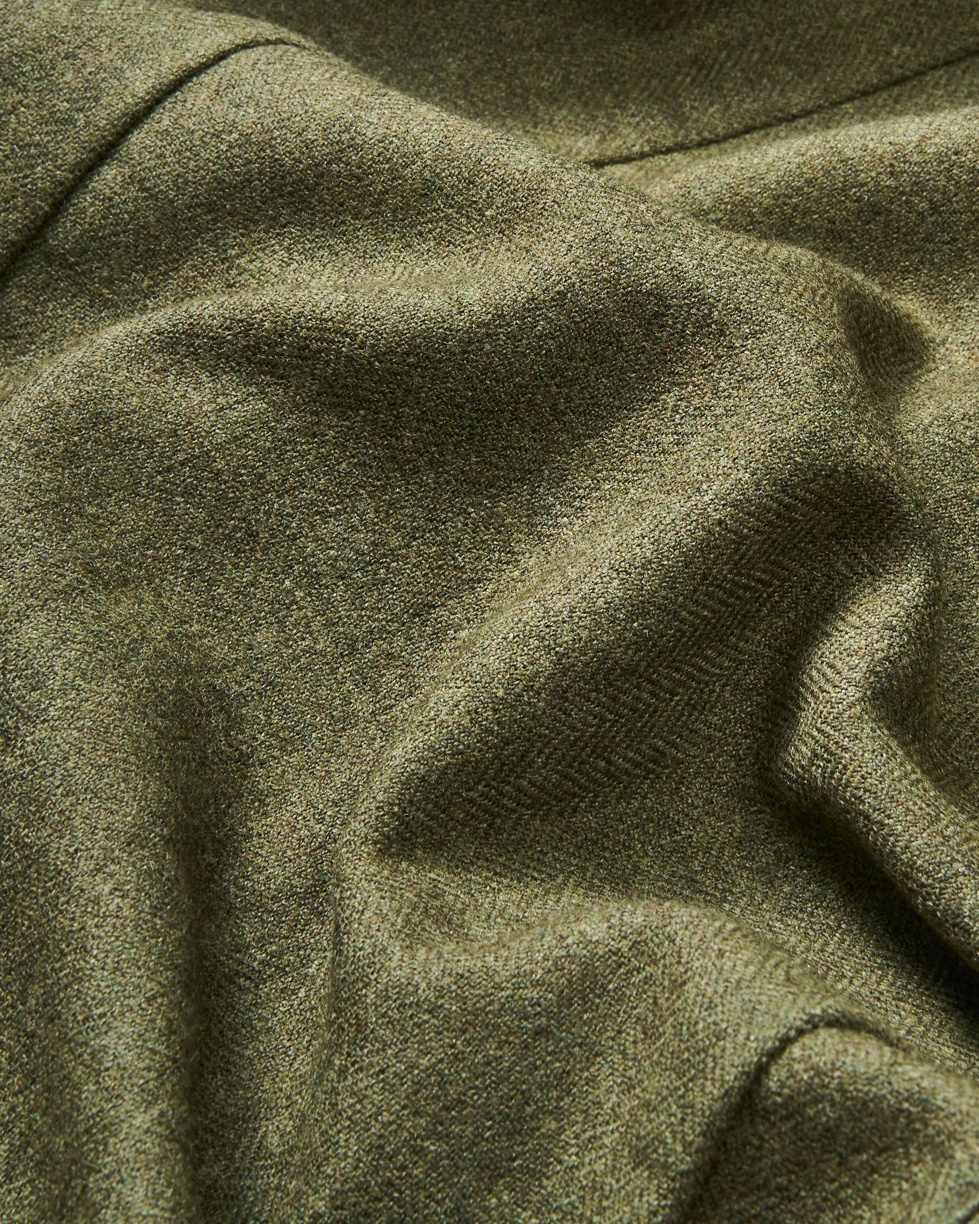 Lambswool Loafer Jacket in Olive Herringbone