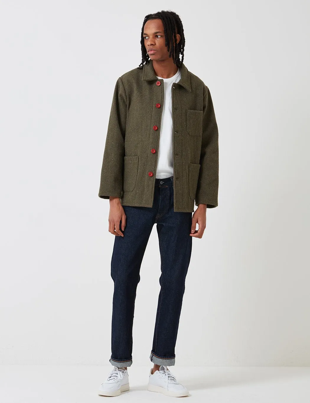 Le Laboureur Wool Work Jacket - Khaki Green