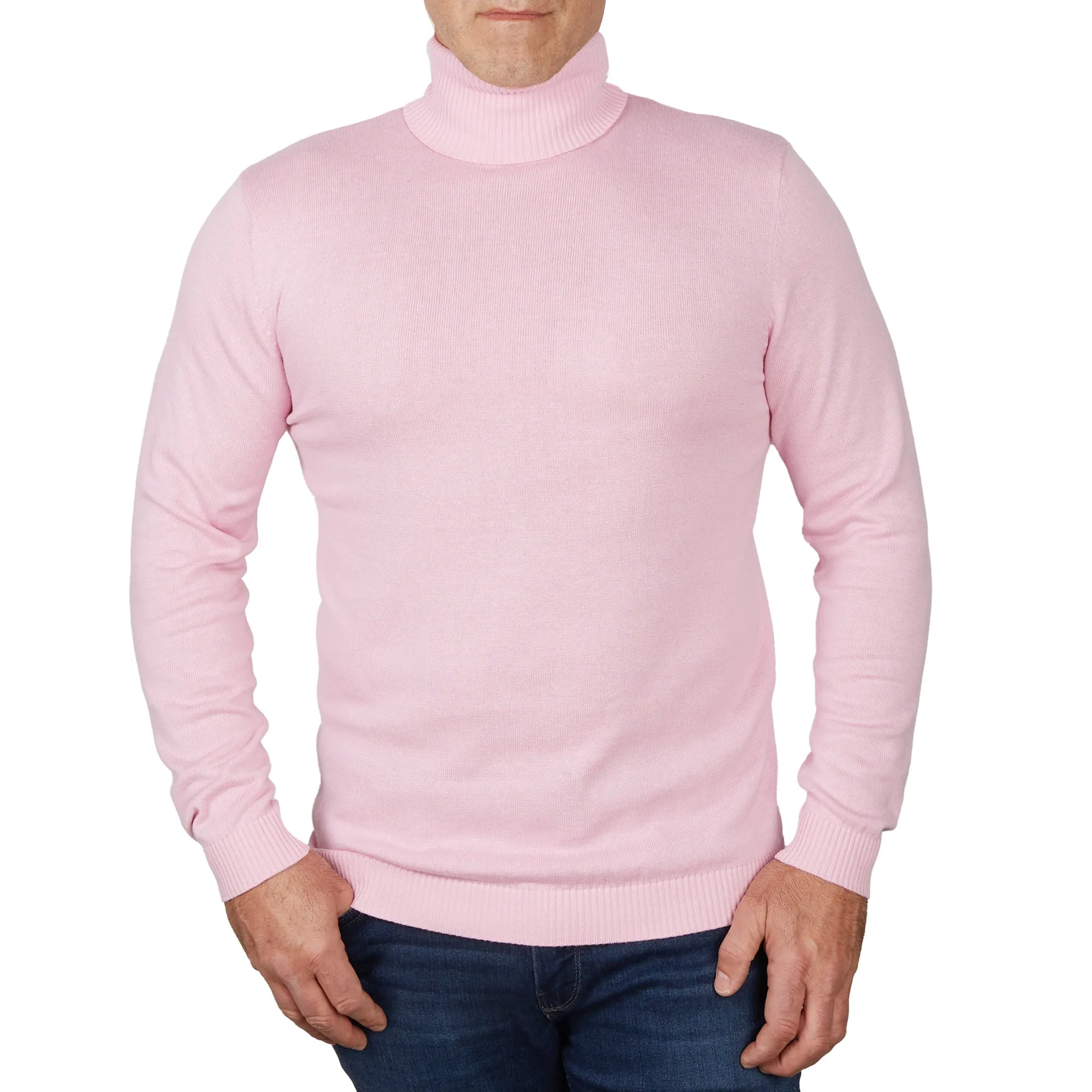 Long Sleeve Turtle Neck Sweater by Lorenzo Franco - Pink