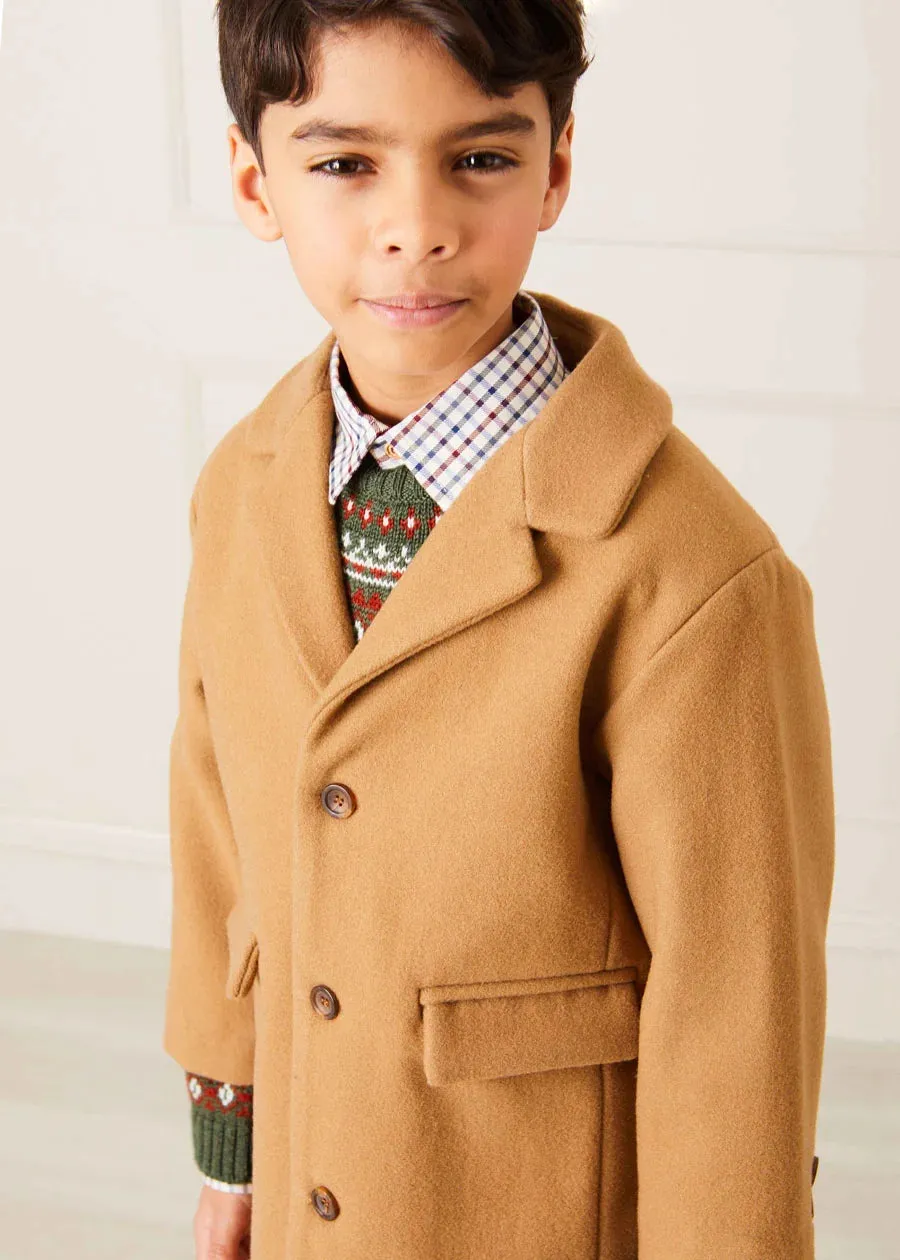 Long Tailored Coat in Camel (4-10yrs)