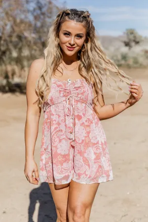 Look At Us Now Rose Paisley Strapless Romper FINAL SALE