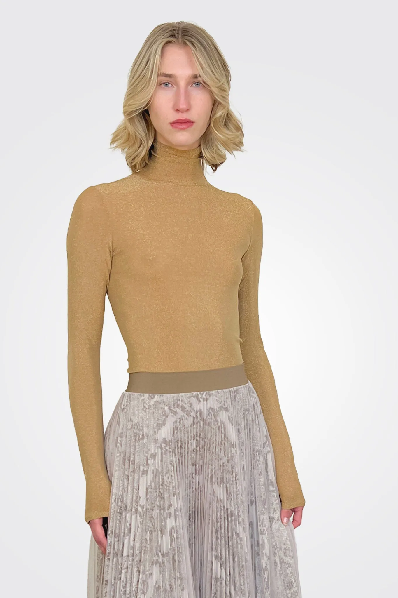 Lurex Turtleneck - Oro