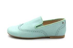 Manuela De Juan  Teal Textured Wingtip Slip On David