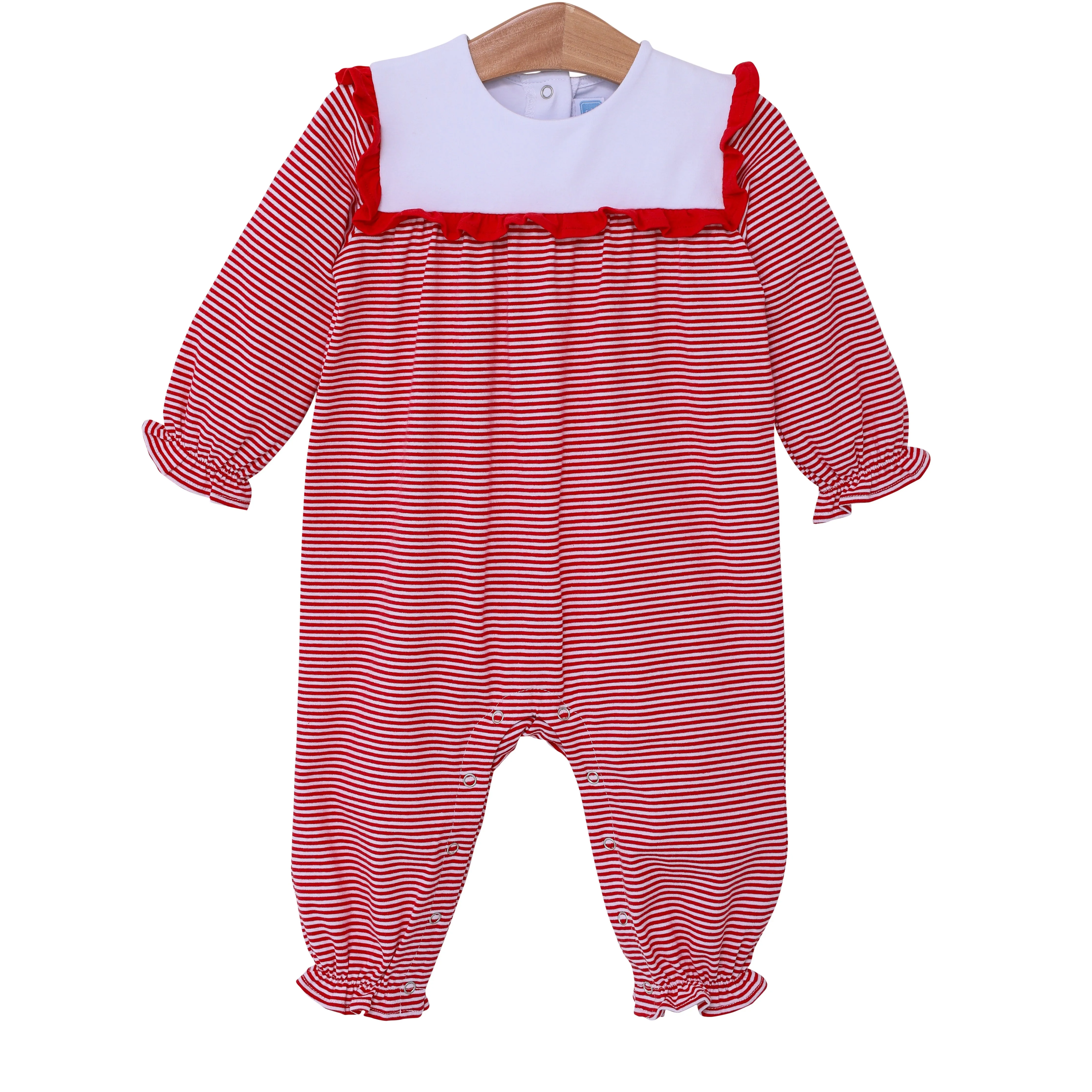 Marie Romper- Red Stripe