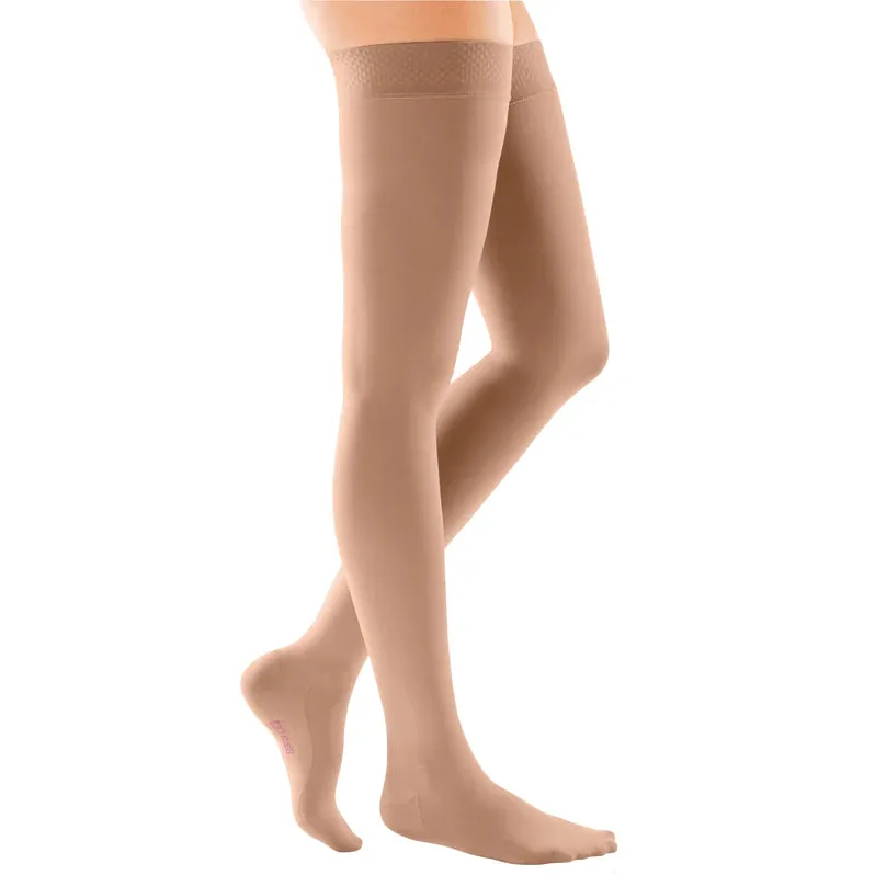 Medi Comfort 15-20mmHg Open Toe Thigh Length w/Silicone Top Band - Petite