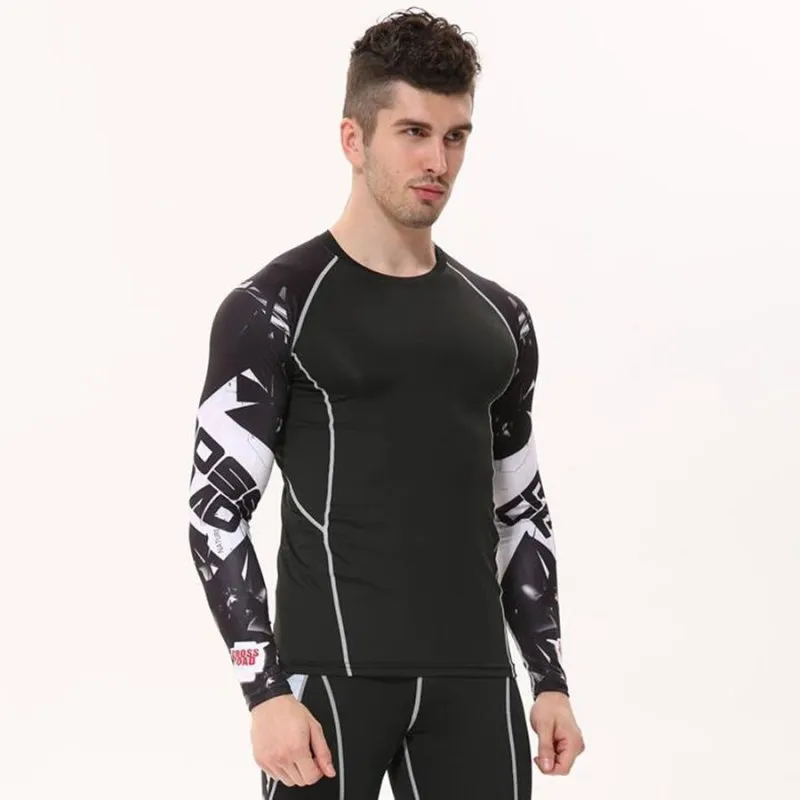 Mens Compression Shirts 3D Jerseys Long Sleeve T Shirt