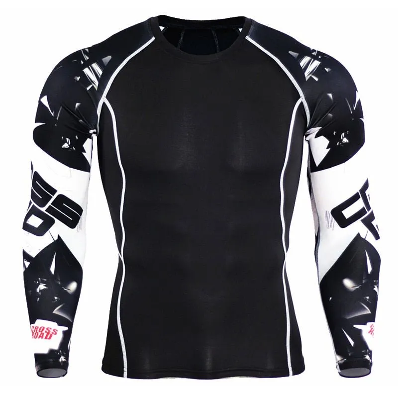 Mens Compression Shirts 3D Jerseys Long Sleeve T Shirt