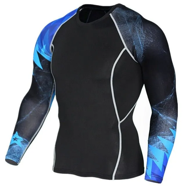 Mens Compression Shirts 3D Jerseys Long Sleeve T Shirt