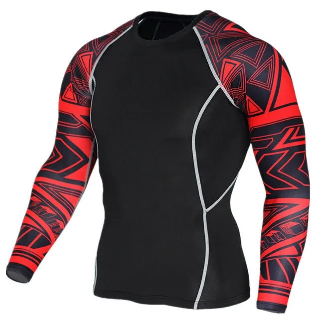 Mens Compression Shirts 3D Jerseys Long Sleeve T Shirt