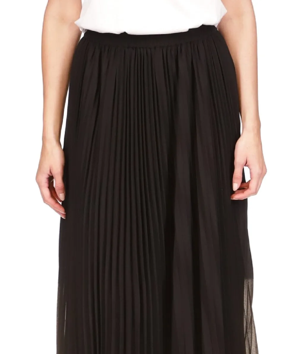 Michael Kors Women's Pleated Midi Skirt Black