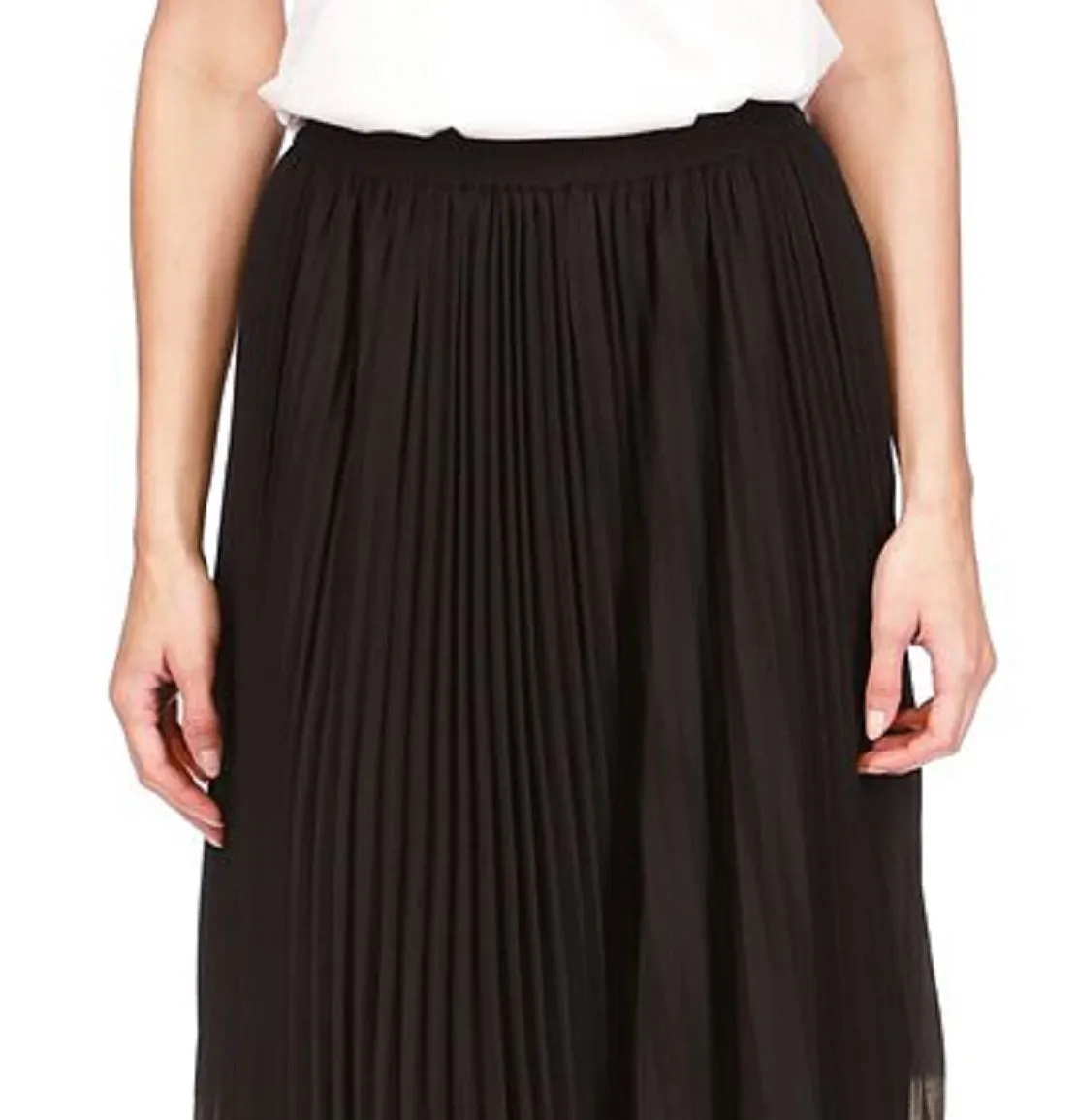 Michael Kors Women's Pleated Midi Skirt Black