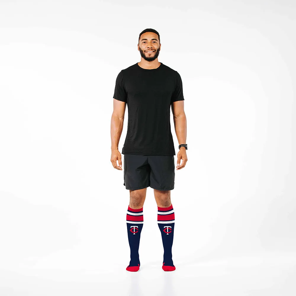 MLB Compression Socks, Minnesota Twins - Classic Stripe