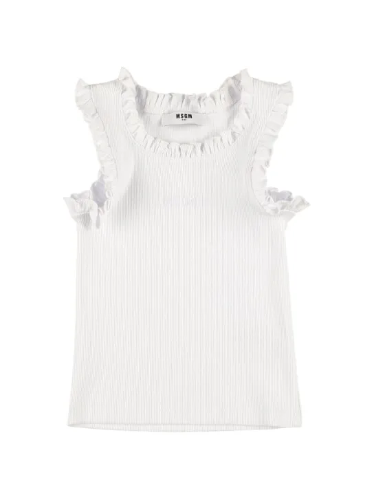 MSGM   Cotton rib tank top 