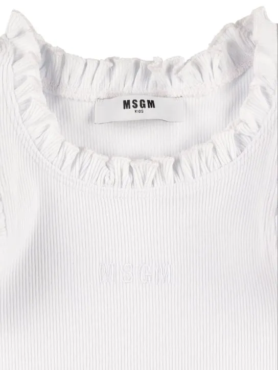 MSGM   Cotton rib tank top 