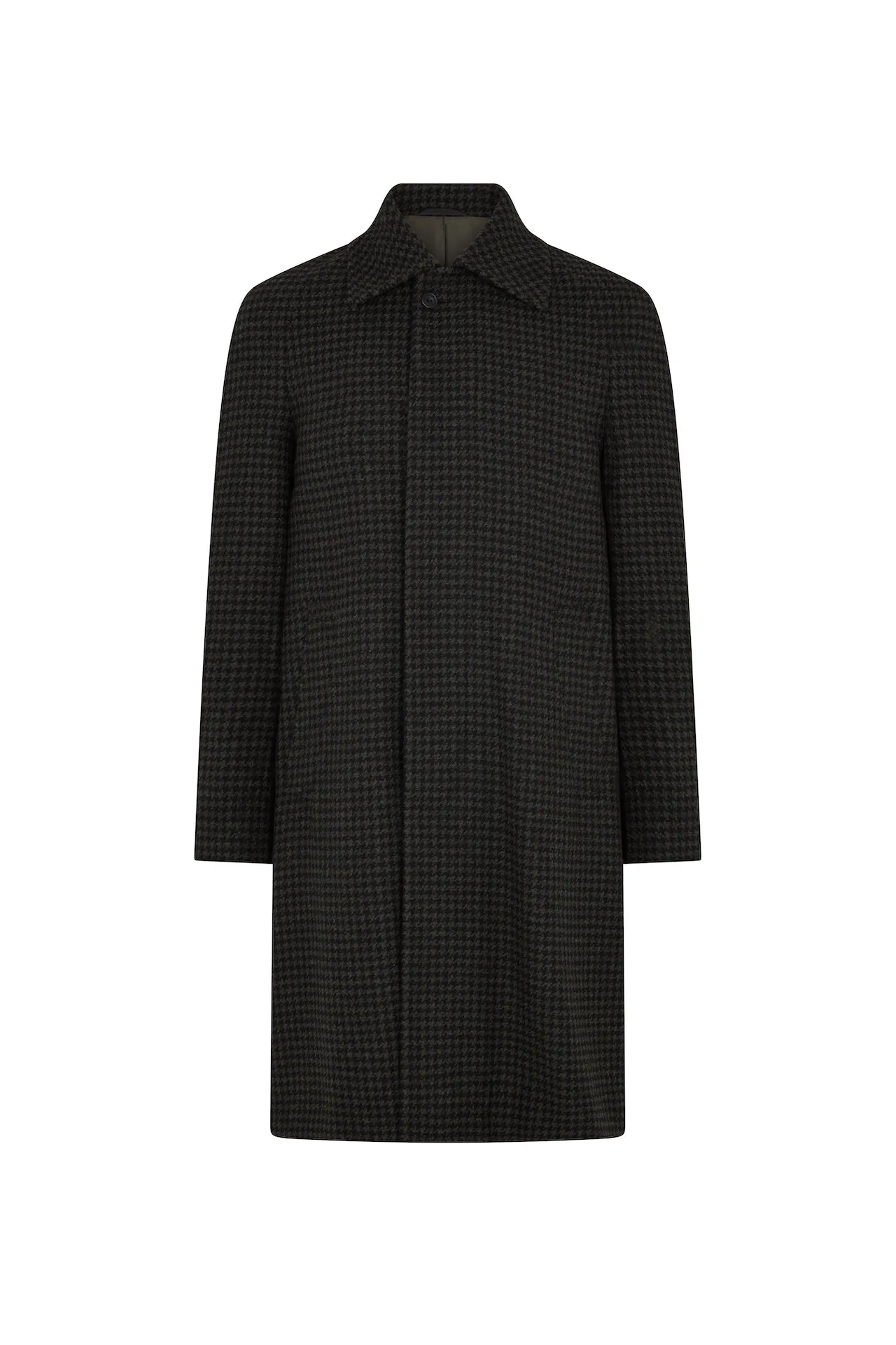 Olive/Midnight Houndstooth Raglan Sleeve Overcoat