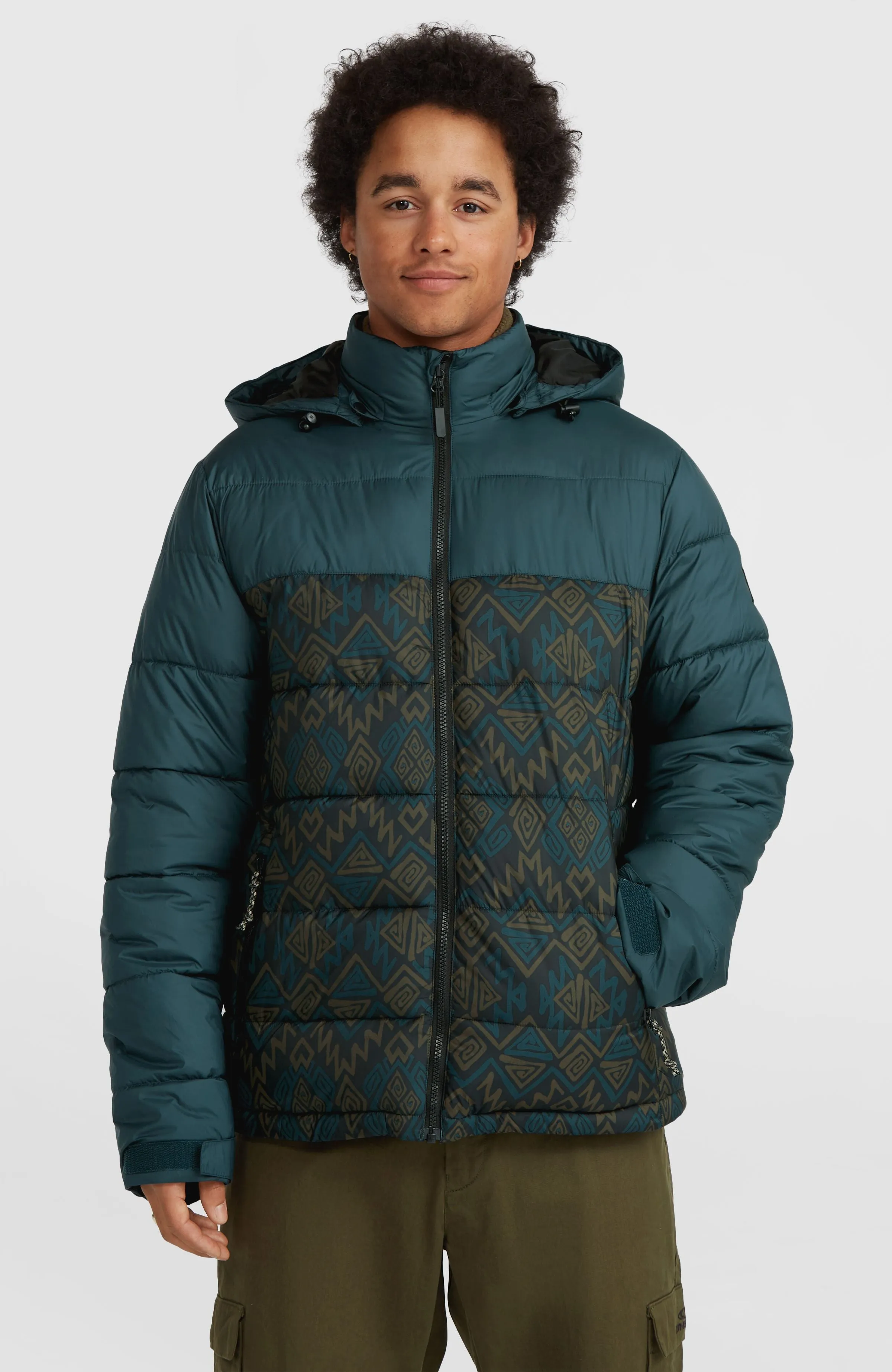 O'Riginals Puffer Jacket | Black Retro Ikat