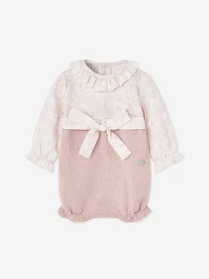 Paz Rodriguez Baby Cotton and Cashmere Romper in Pink