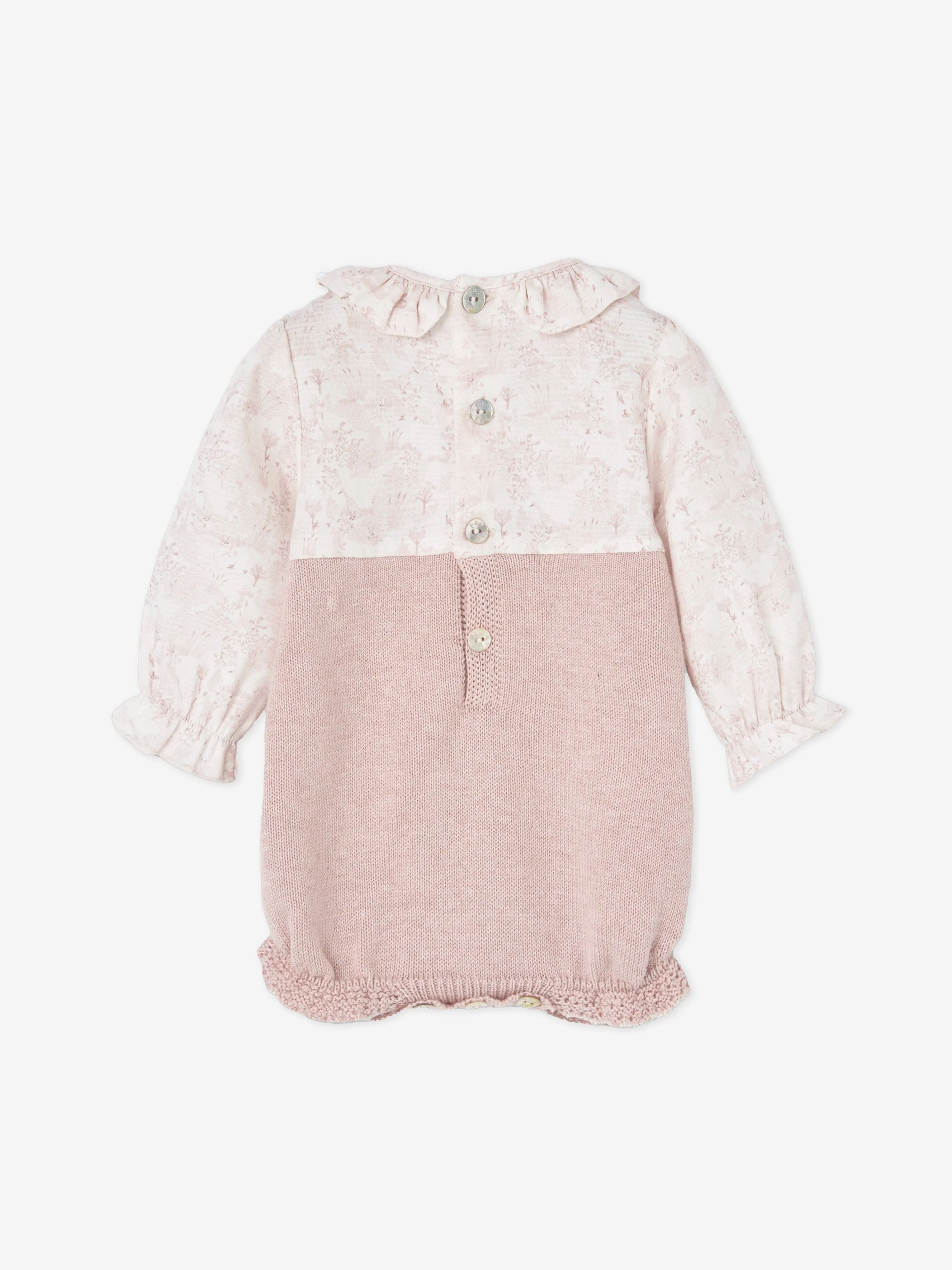 Paz Rodriguez Baby Cotton and Cashmere Romper in Pink