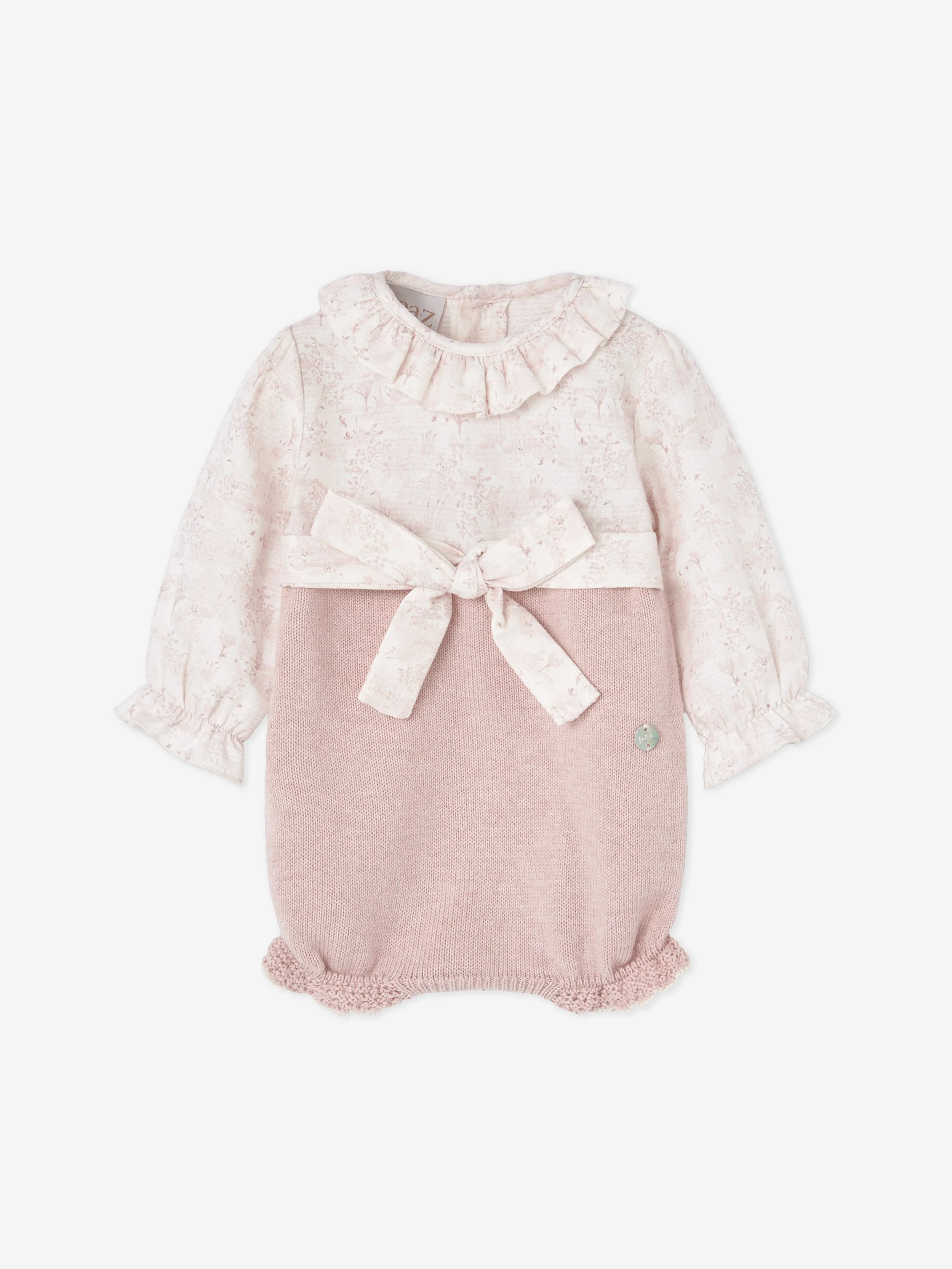 Paz Rodriguez Baby Cotton and Cashmere Romper in Pink