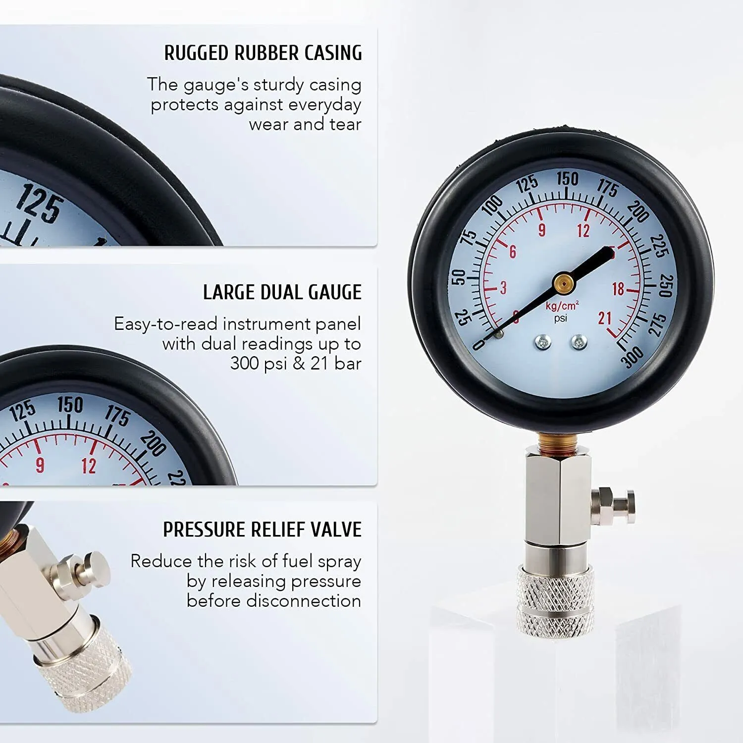 Petrol Engine Compression Tester Kit Set 0-300 psi