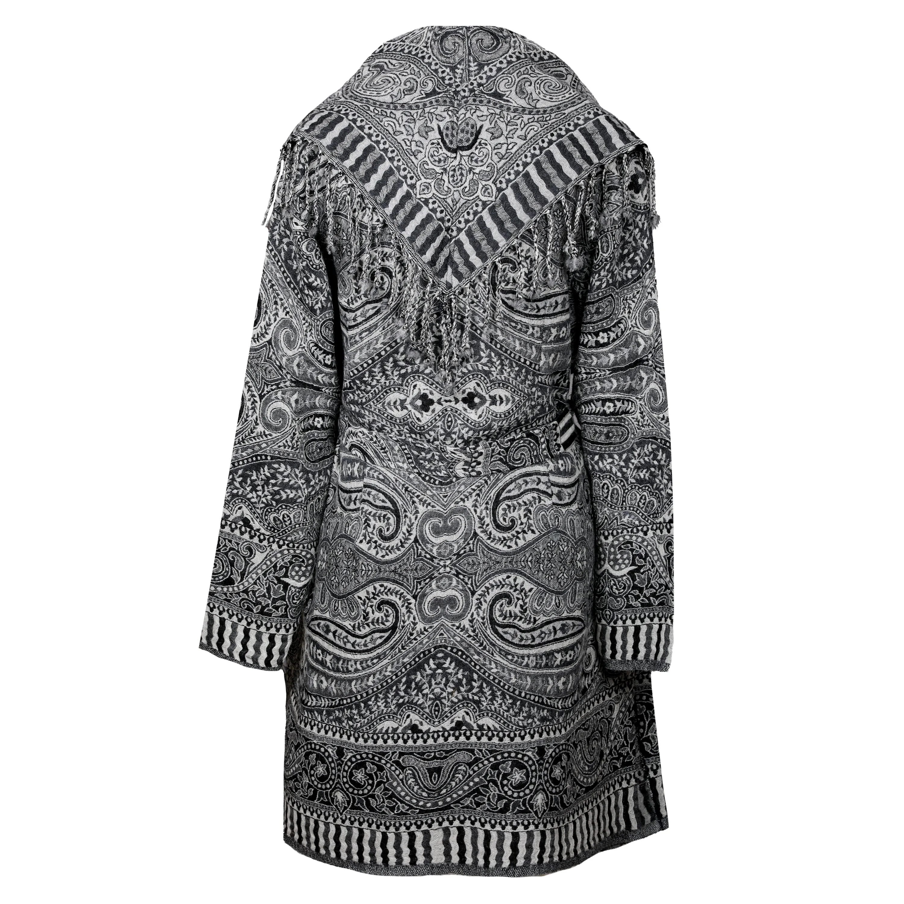 Piccadilly Paisley Boiled Wool Belted Coat Store Credit