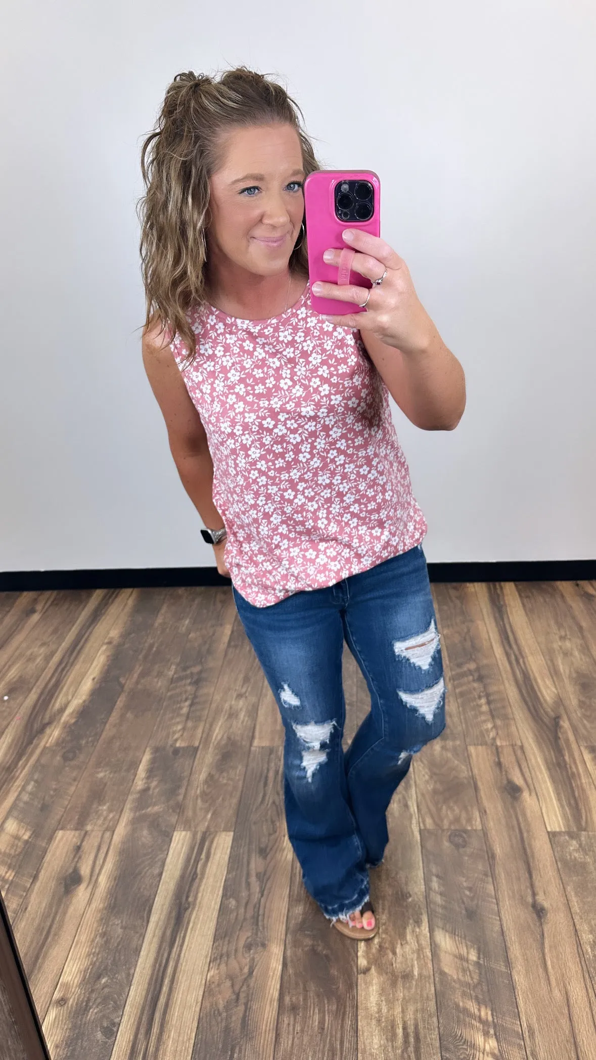 Pink Blossom Flowy Tank Top (SM-XL)