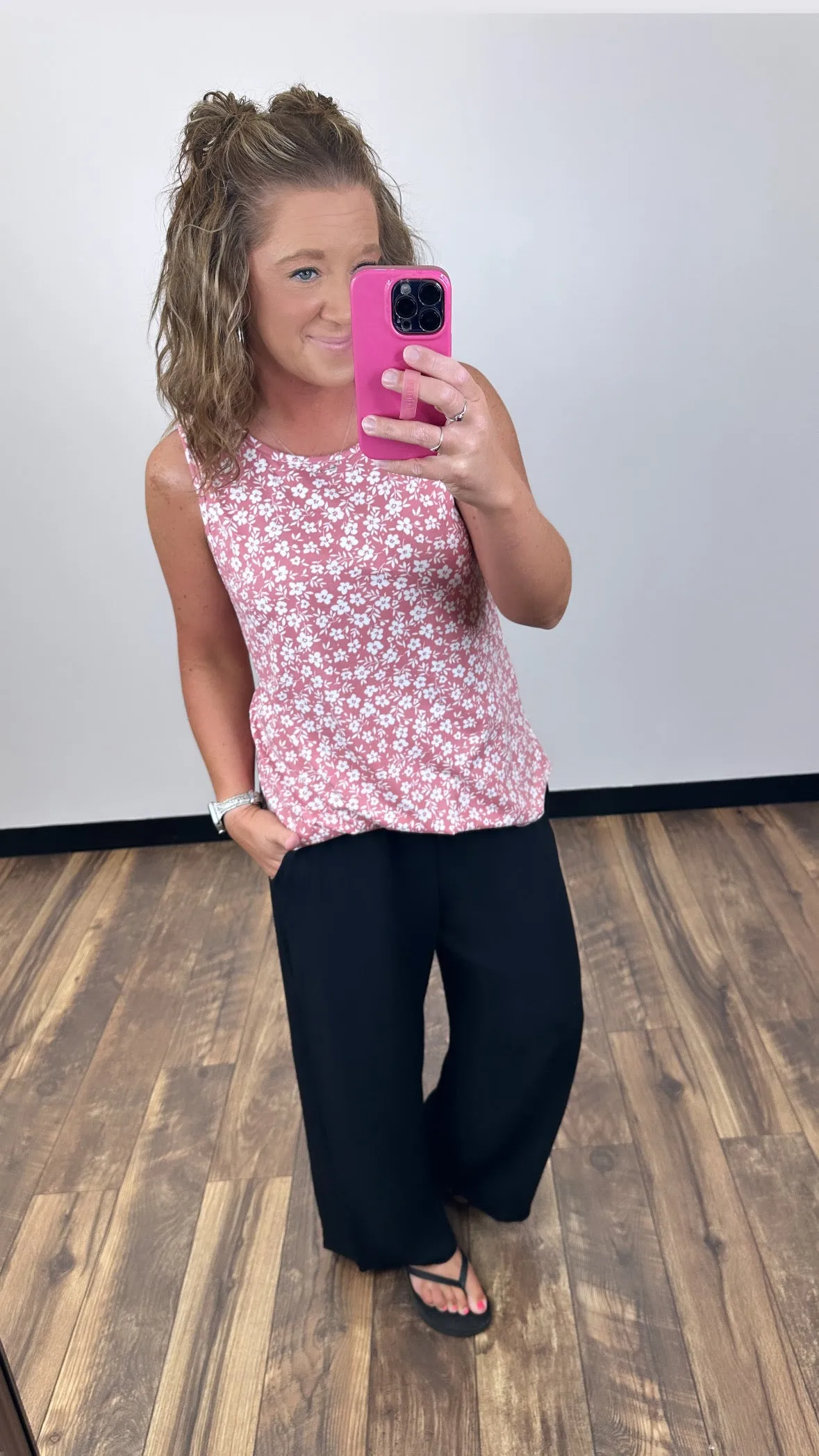 Pink Blossom Flowy Tank Top (SM-XL)