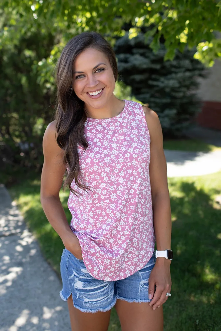 Pink Blossom Flowy Tank Top (SM-XL)