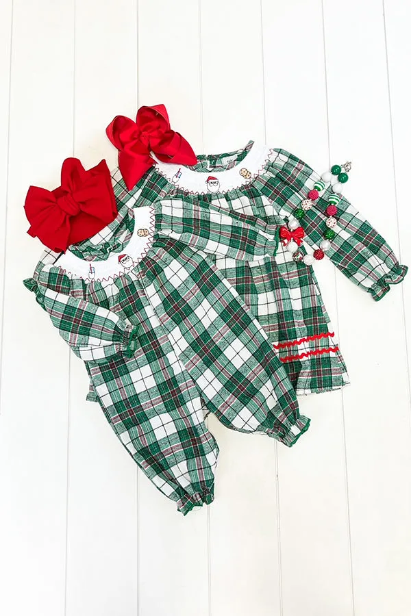 Plaid Milk & Cookies Romper