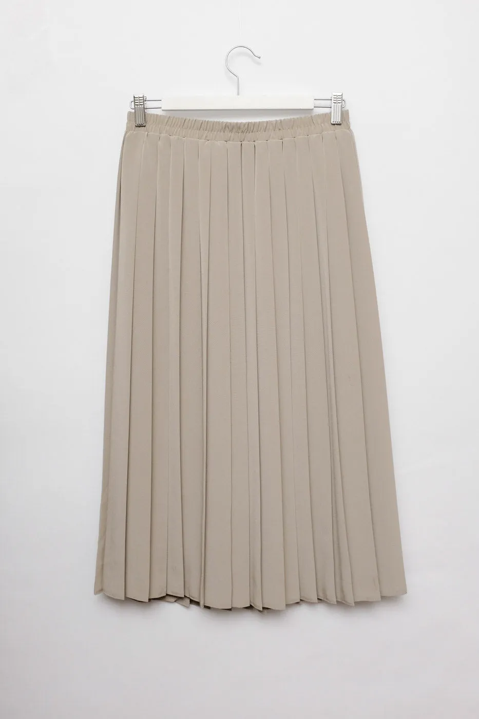 PLEATED BEIGE MIDI SKIRT