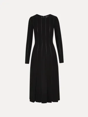 Pleated Inset Knit Dress