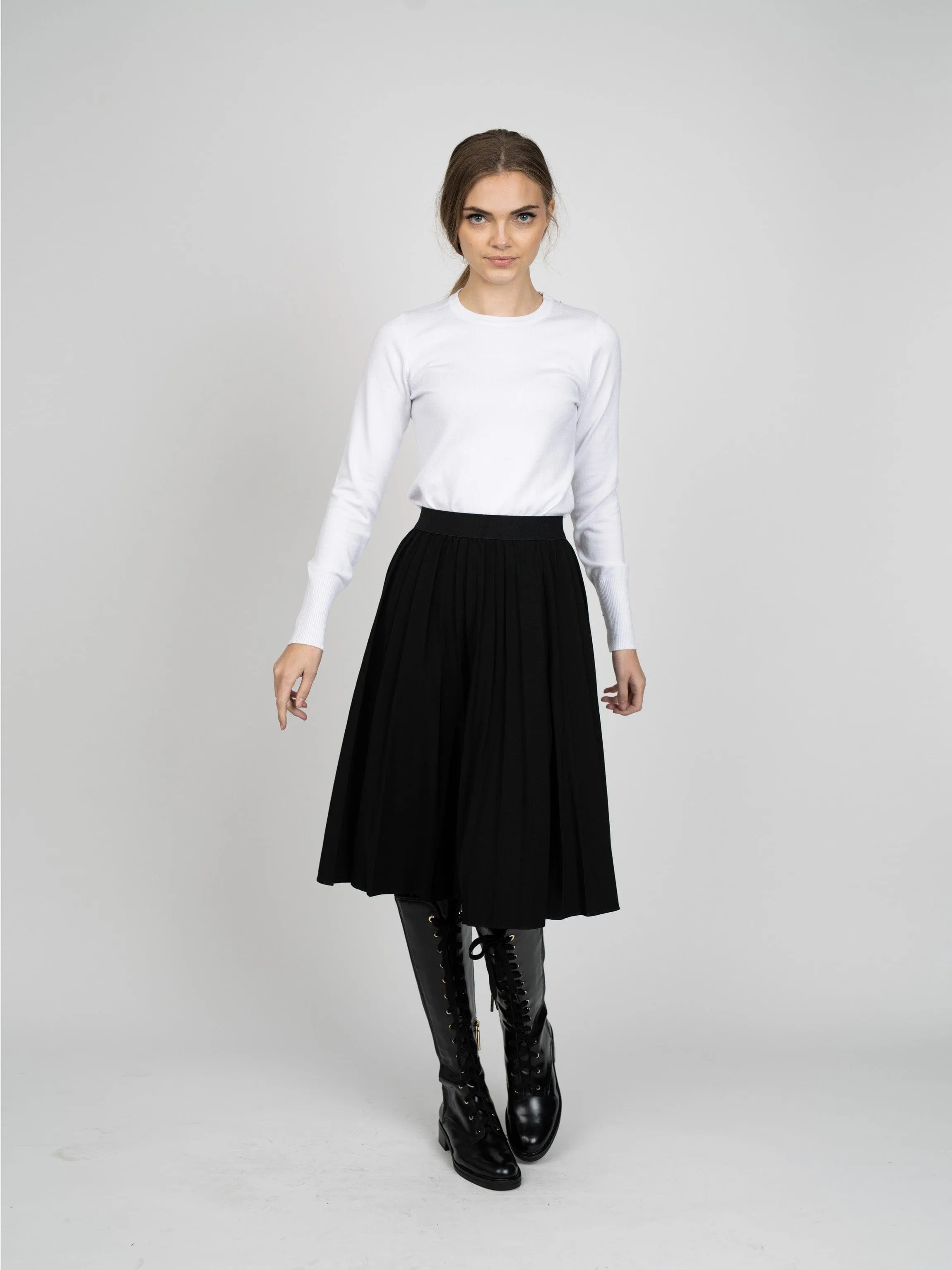 PLEATED SKIRT 24"-BLACK