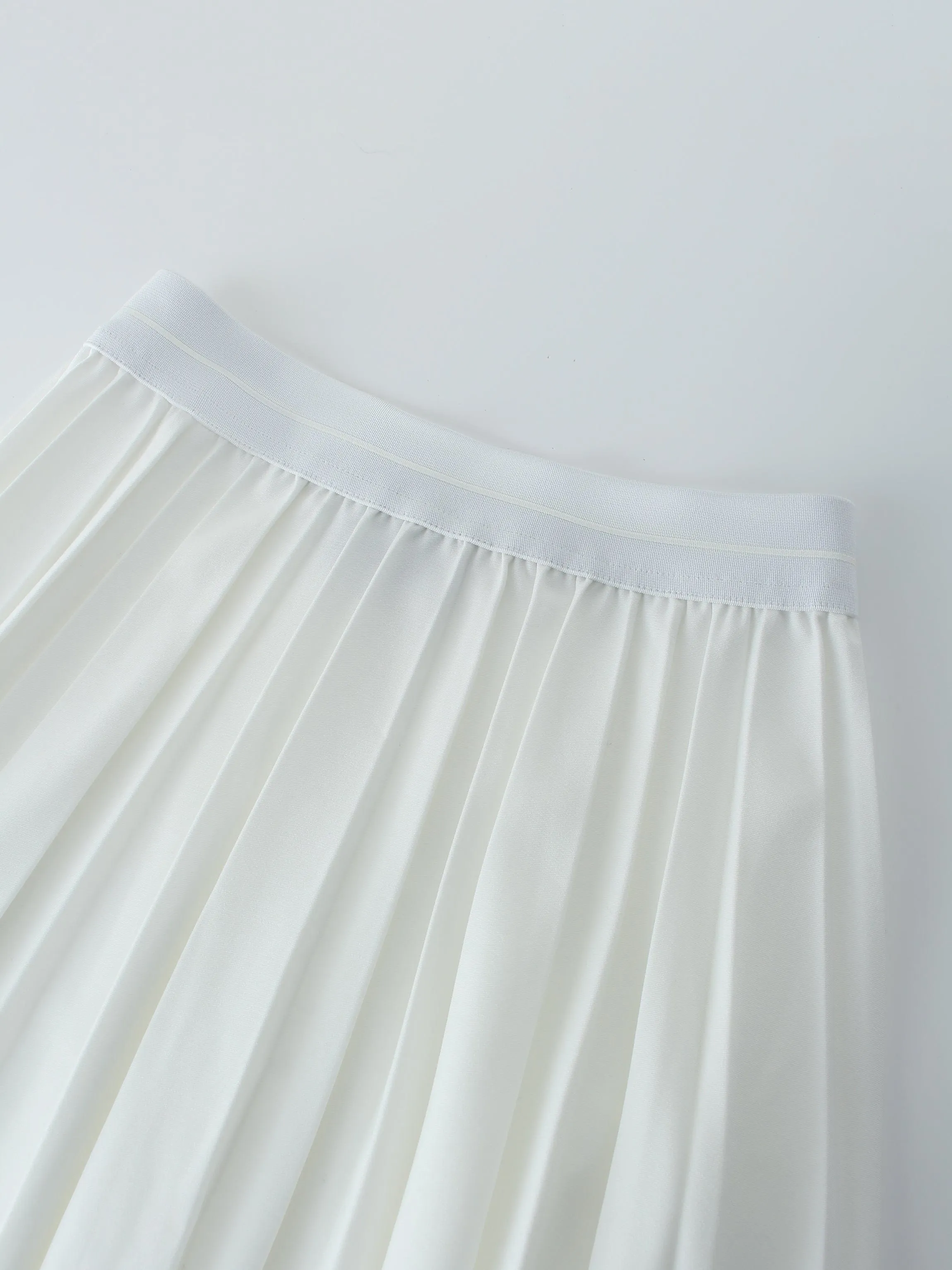 PLEATED SKIRT 37"- WHITE