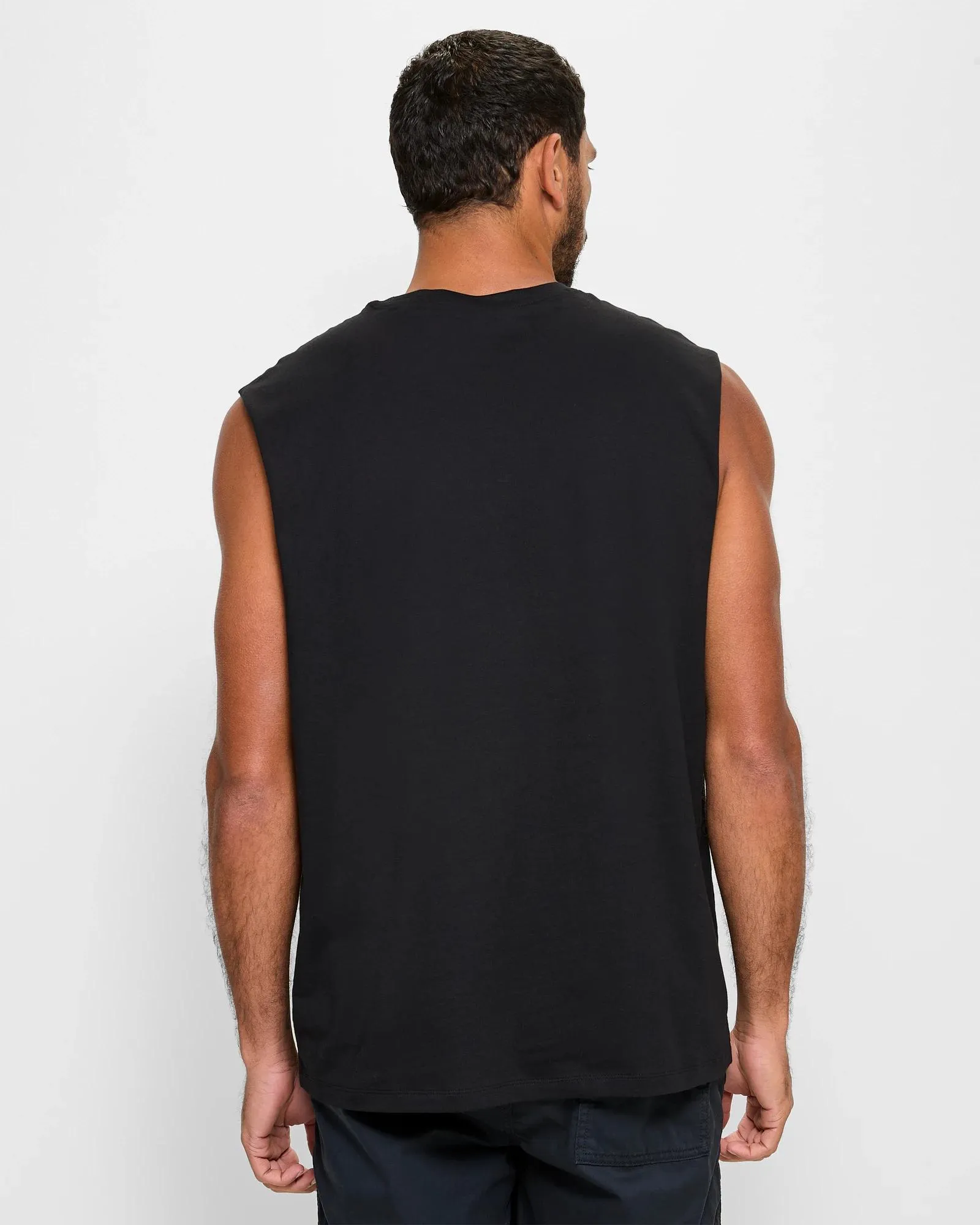 popular  Australian Cotton Plain Tank Top - Black