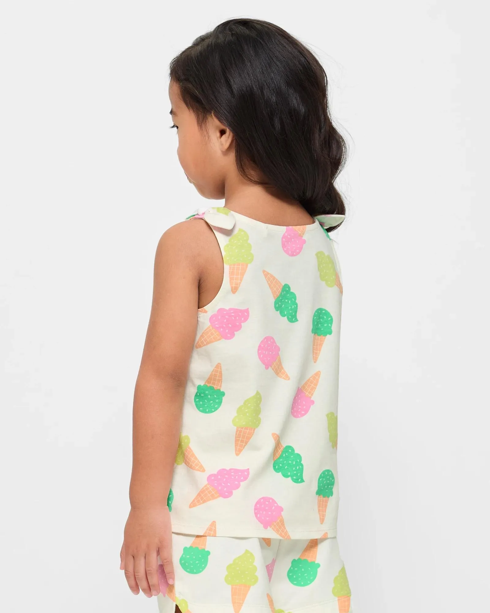 popular  Organic Cotton Bow Shoulder Print Tank - Ice Cream