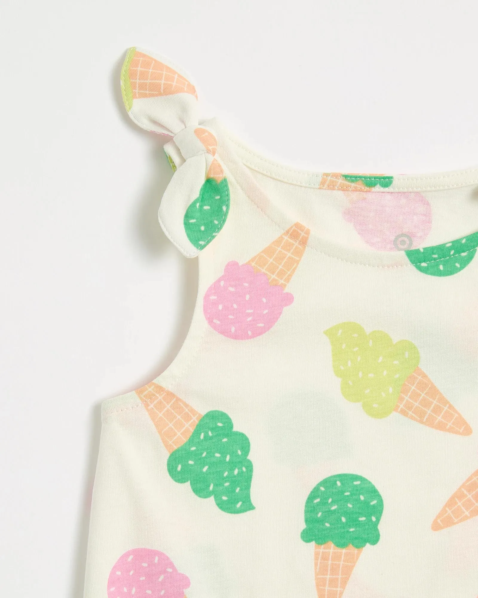 popular  Organic Cotton Bow Shoulder Print Tank - Ice Cream