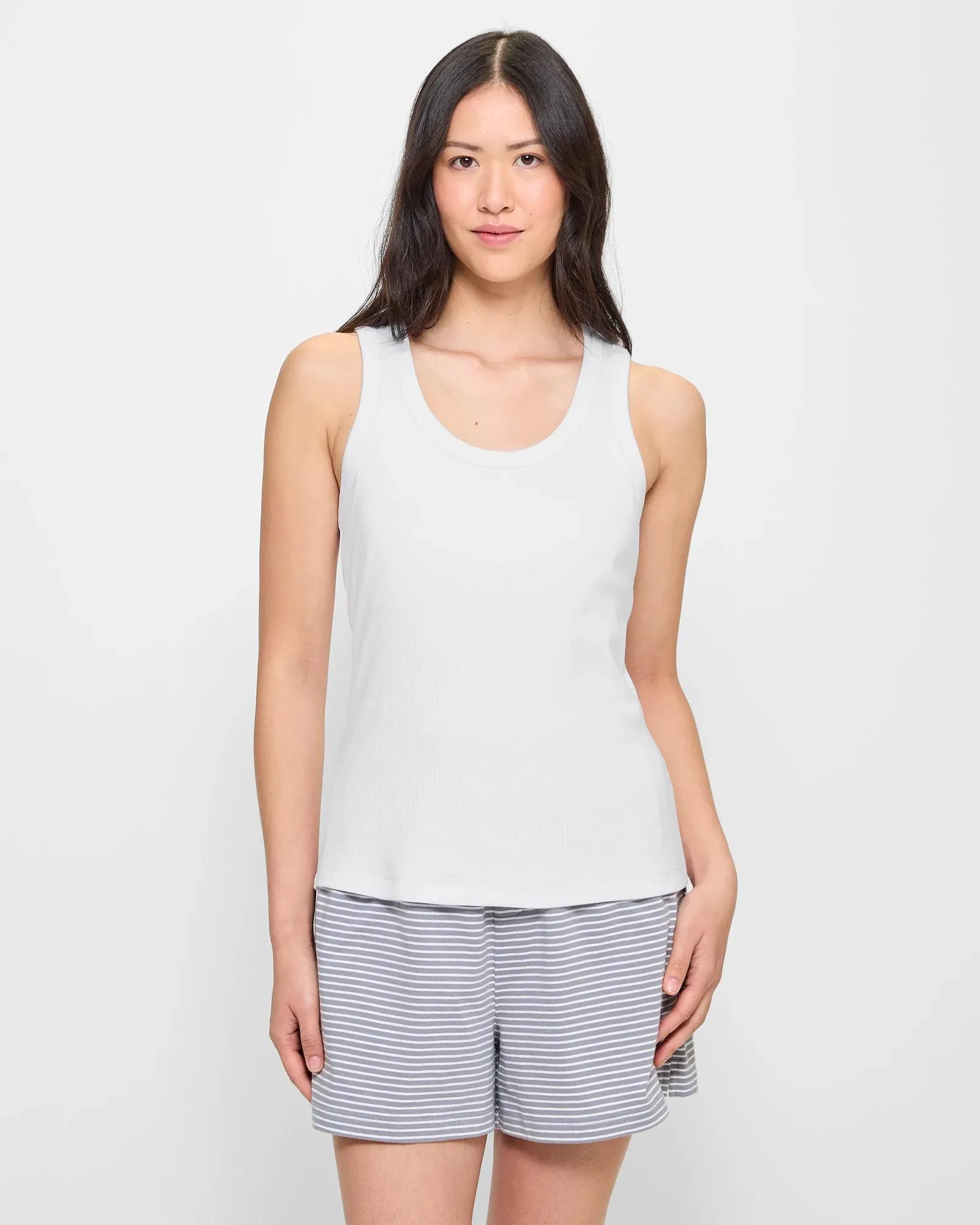 popular  Sleep Shelf Bra Tank Top - White