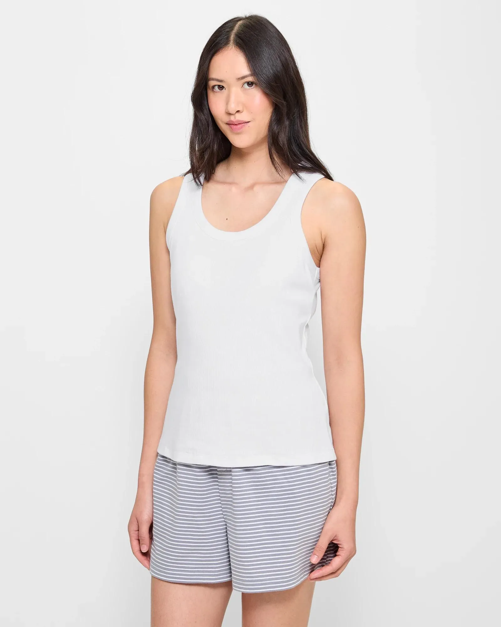 popular  Sleep Shelf Bra Tank Top - White