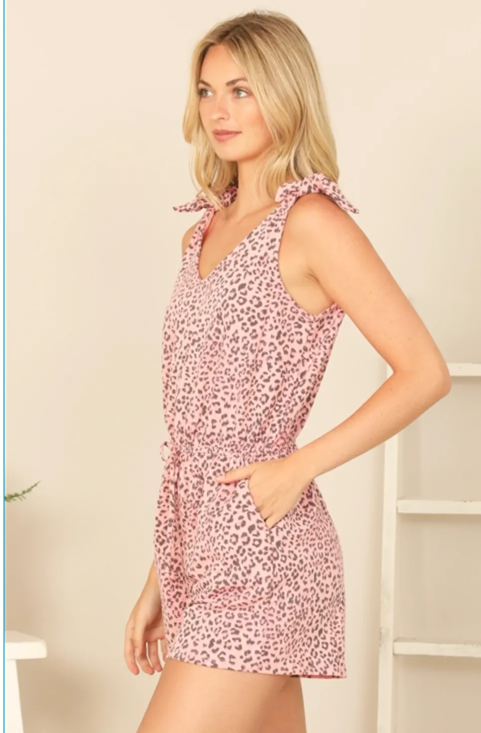 Pretty In Pink Leopard Romper