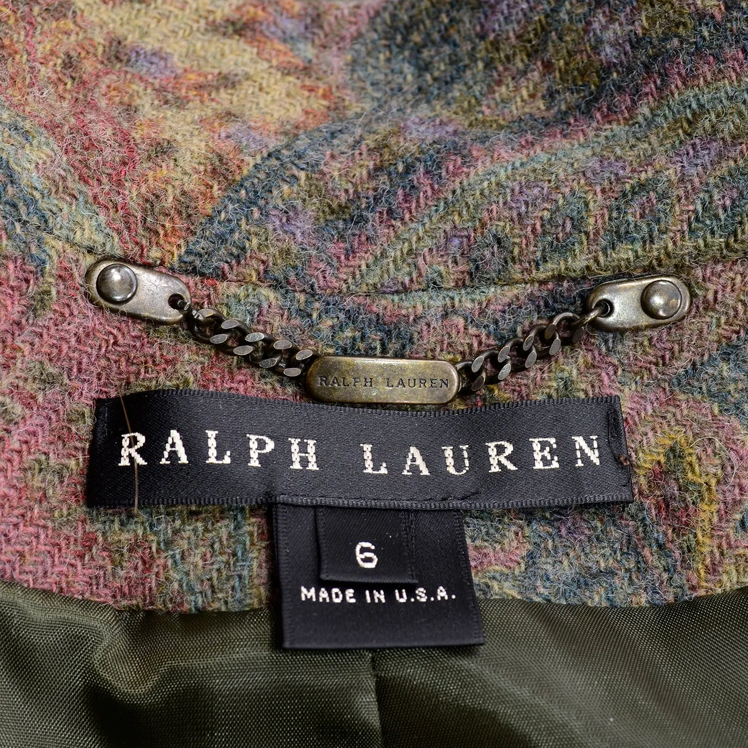 Ralph Lauren Wool Paisley Lambswool Coat Size 6