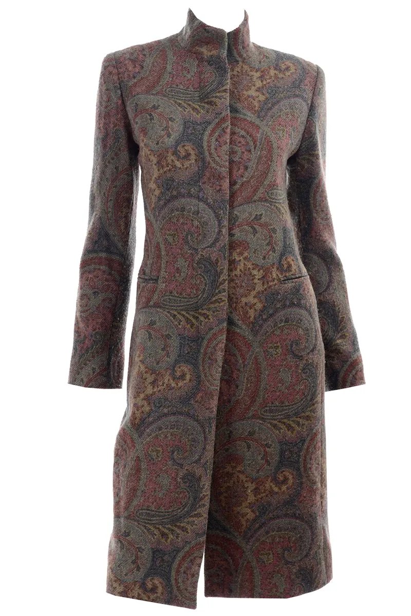 Ralph Lauren Wool Paisley Lambswool Coat Size 6