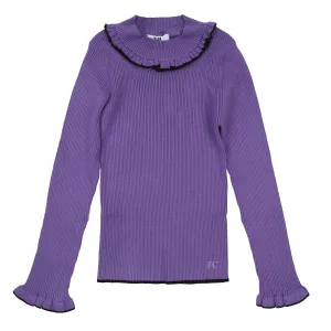 Ruffle lilac turtleneck sweater by MSGM